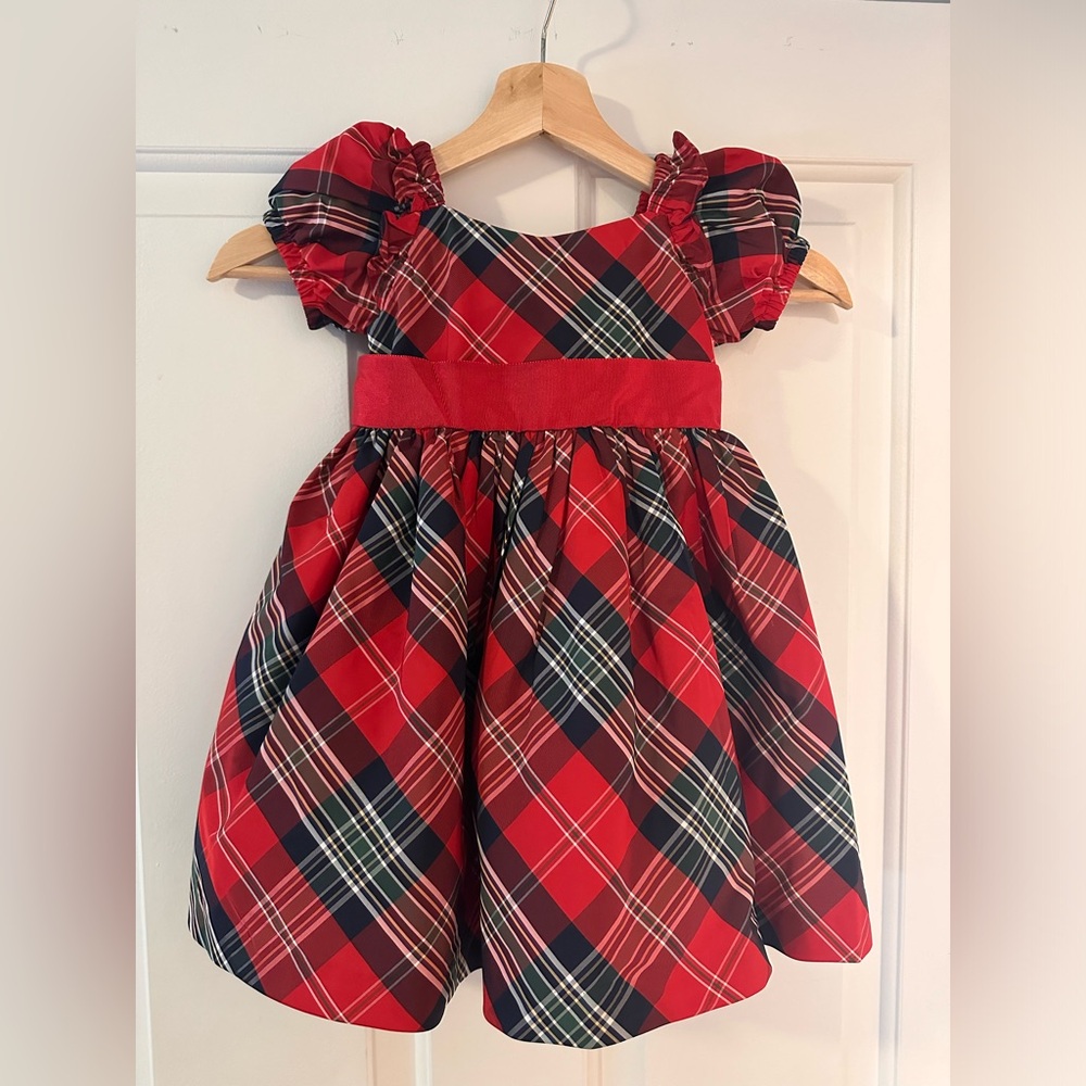 JANIE AND JACK PLAID PUFF SLEEVE DRESS